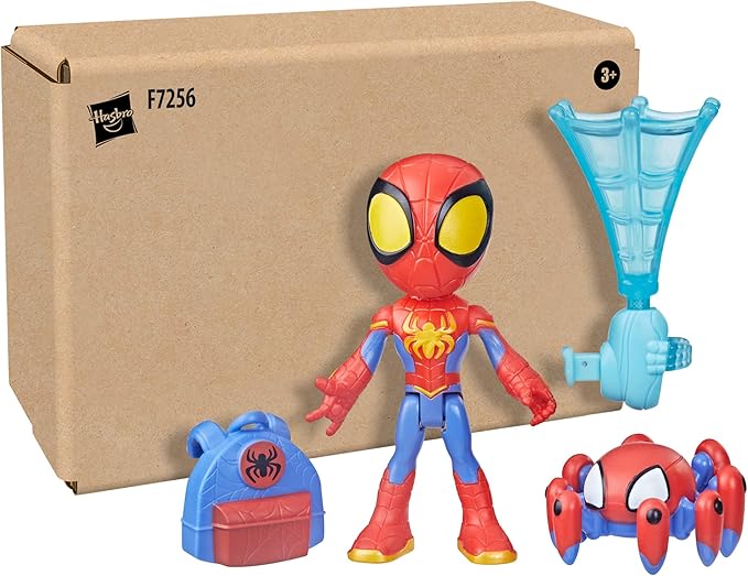 Spidey and His Amazing Friends Web-Spinners Spidey 4-Inch Action Figure with Accessories, Web-Spinning Accessory, Marvel Toys for Kids, Ages 3 and Up - Figurio