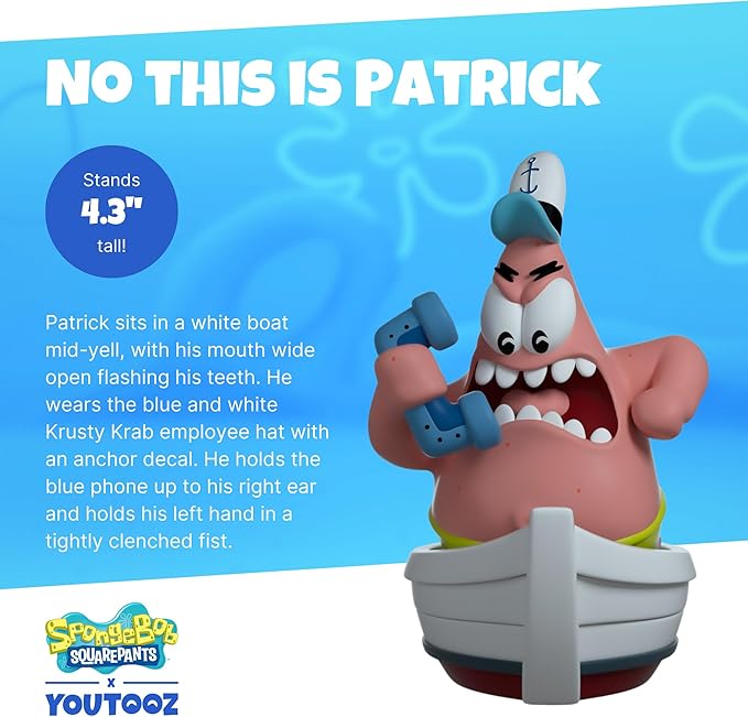 Youtooz No, This is Patrick 4.3" Vinyl Figure, High Detailed Collectible by Youtooz Spongebob Squarepants Collection - Figurio