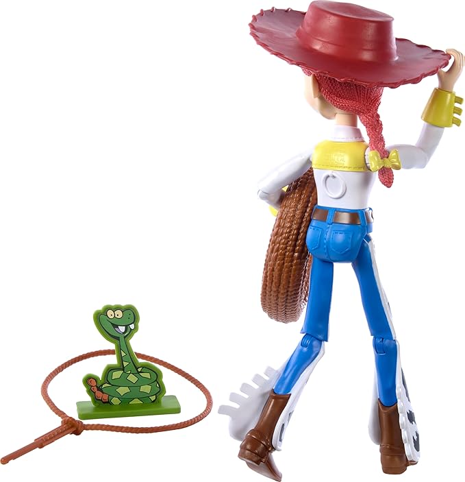 Mattel Disney Pixar Toy Story 12-inch Lasso Jessie Posable Action Figure, Lasso Accessory with Roping Action Doubles as Role Play Accessory - Figurio