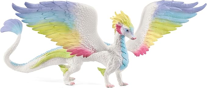 Schleich bayala, Mythical Creatures Toys for Kids, Rainbow Dragon Toy Figurine with Movable Wings, Ages 5+ - Figurio