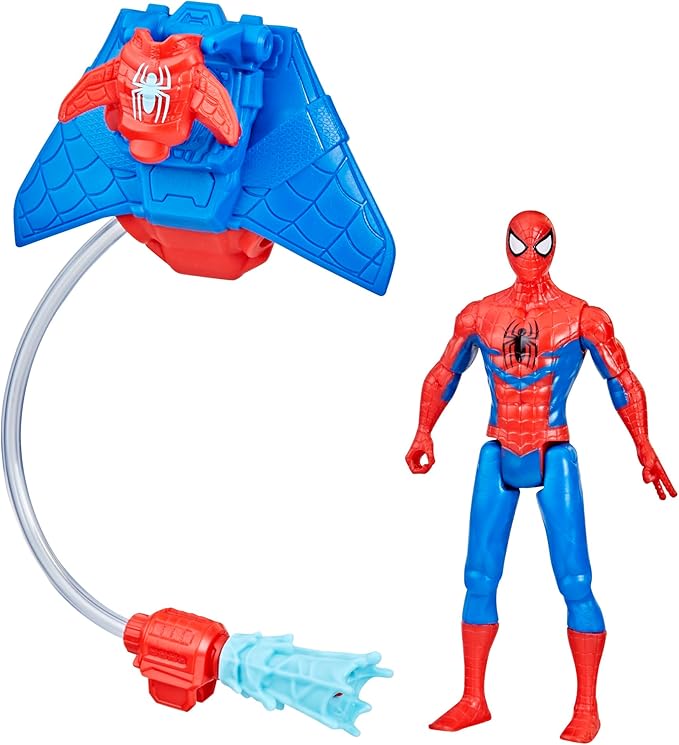 Marvel Spider-Man Aqua Web Warriors 4-Inch Spider-Man Action Figure with Refillable Water Gear Accessory, Action Figures for Boys and Girls 4 and Up - Figurio