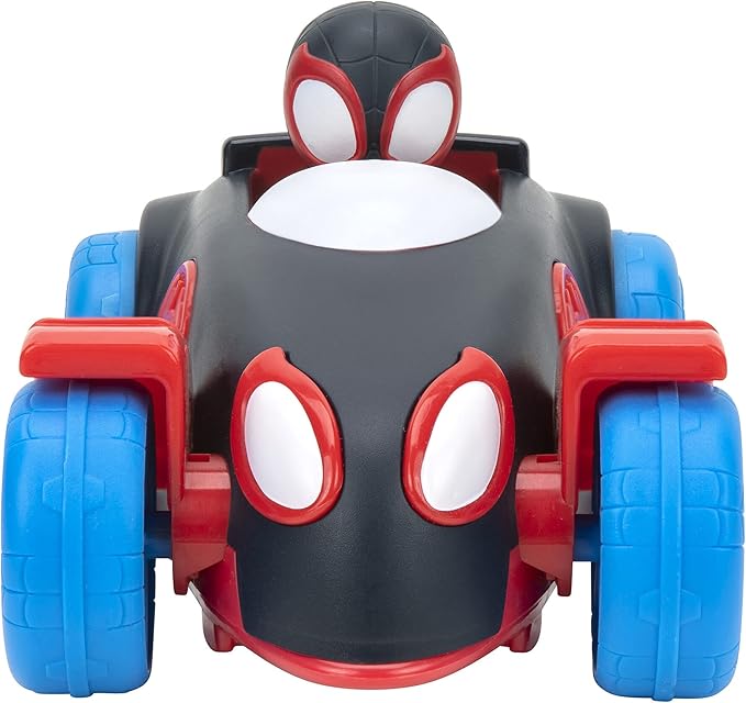 Marvel Spidey and his Amazing Friends Webbed Wheelie Vehicle - Miles Morales: Spider-Man Pull Back Vehicle - Features Built-in Super Hero - Figurio