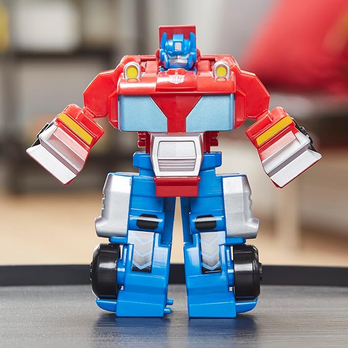 Transformers Playskool Heroes Rescue Bots Academy Team Optimus Prime, 4.5-Inch Action Figure, Converting Robot Toy, Ages 3 and Up - Figurio