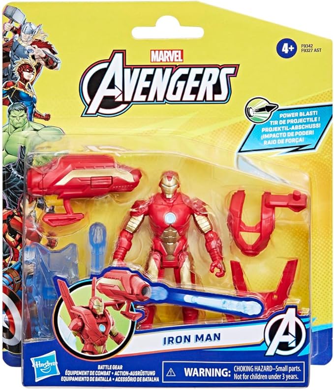 Marvel Epic Hero Series Battle Gear Iron Man Action Figure, 4-Inch, Avengers Super Hero Toys for Kids Ages 4 and Up - Figurio