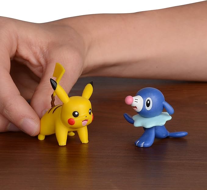 Pokemon 2 Inch Battle Action Figure 2-Pack, includes 2" Pikachu and 2" Popplio (95001) - Figurio