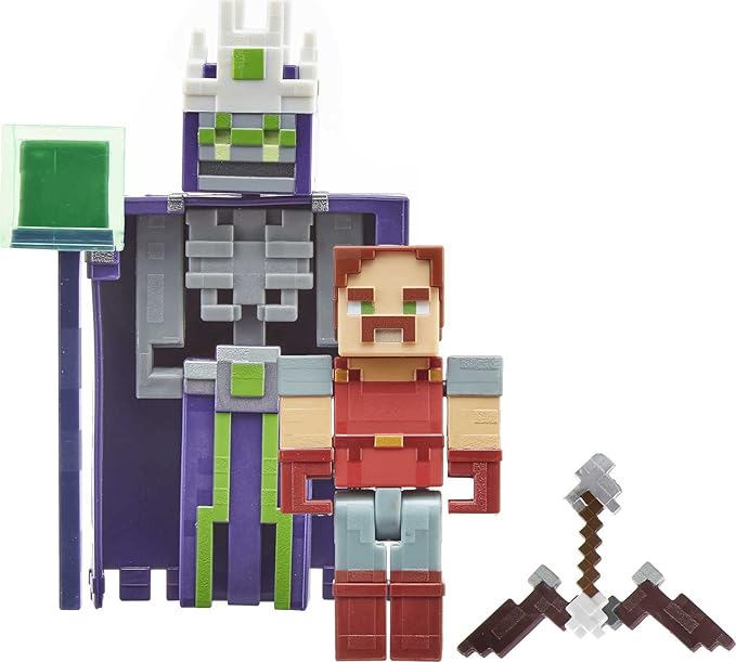 Mattel Minecraft Dungeons 3.25' Figures 2-Pk Battle Figures, Great for Playing, Trading, and Collecting, Action and Battle Toy for Boys and Girls Age 6 and Older - Figurio