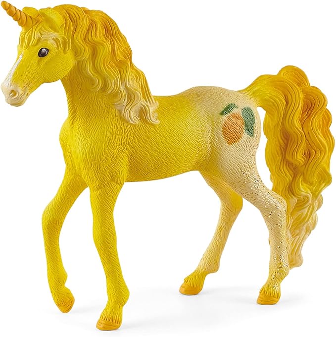 Schleich bayala, Unicorn Gifts for Girls and Boys Ages 5-12, 6-Piece Set, Collectible Unicorn Foal Toys, Fruit & Gold Unicorn Foals - Figurio