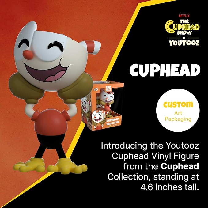 Youtooz Cuphead The Cuphead Show! Edition, 4.6" Vinyl Figure Collectible Cuphead Figure from The Cuphead Show! by Youtooz Cuphead Collection - Figurio