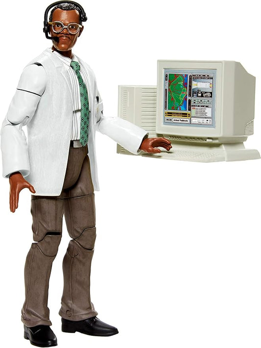 Mattel Jurassic World Toys Amber Collection Ray Arnold 6-in Action Figure with Movie-Inspired Removable Arm, Headset, & Computer Piece Accessory, Collectible Gift for 8 Years Old & Up - Figurio