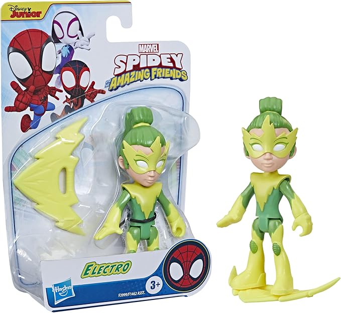 Marvel Spidey and His Amazing Friends Electro Action Figure Toy, Preschool Super Hero Action Figure with Accessory, Kids Ages 3 and Up - Figurio