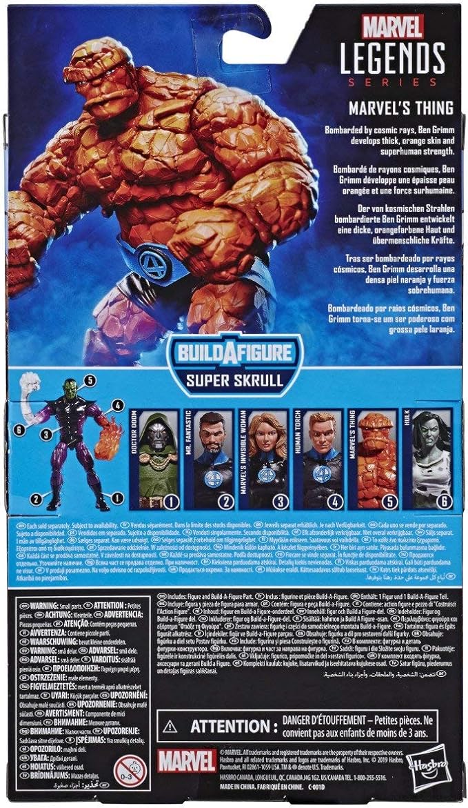 Marvel Legends Series Fantastic Four 6-inch Collectible Action Figure Thing Toy, Premium Design, 1 Accessory 2 Build-A-Figure Parts - Figurio