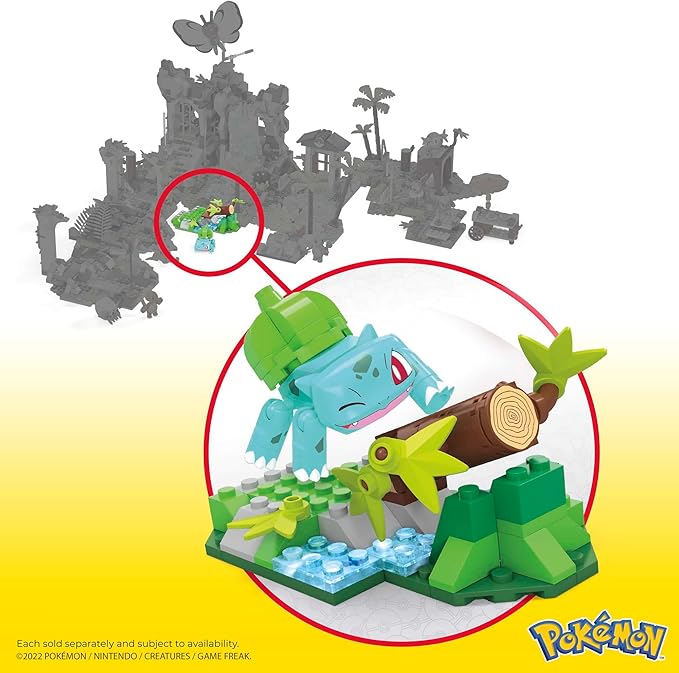 Mega Pokémon Building Toys Set, Bulbasaur’s Forest Fun with 82 Pieces, 1 Poseable Character, for Kids - Figurio