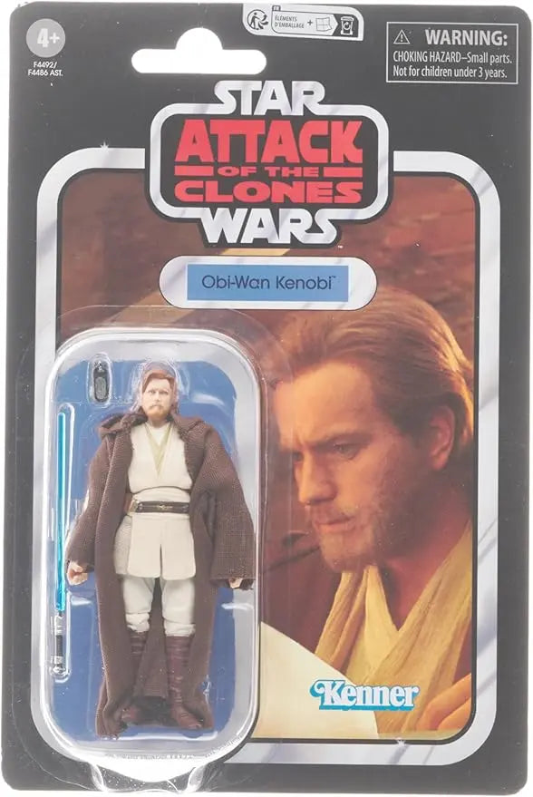 STAR WARS The Vintage Collection OBI-Wan Kenobi Toy VC31, 3.75-Inch-Scale Attack of The Clones Action Figure, Toys Kids 4 and Up - Figurio