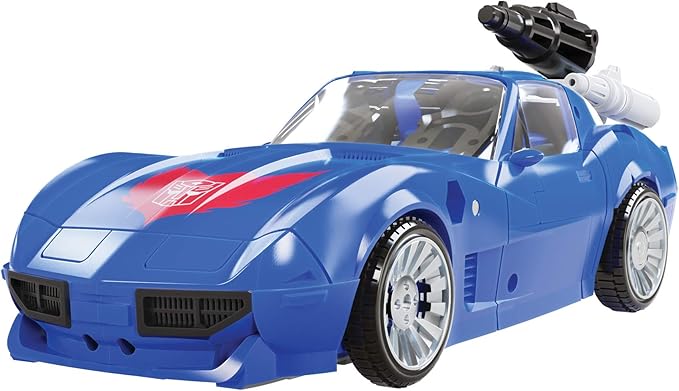 Transformers Toys Generations War for Cybertron: Kingdom Deluxe WFC-K26 Autobot Tracks Action Figure - Kids Ages 8 and Up, 5.5-inch, Blue - Figurio