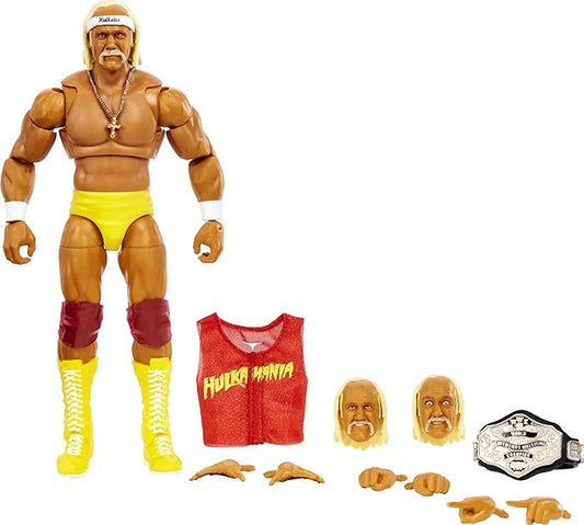 Mattel WWE Ultimate Edition Hulk Hogan Action Figure, 6-inch Collectible with Interchangeable Heads, Swappable Hands & Mattel WWE Championship for Ages 8 Years Old & Up - Figurio