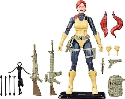 G.I. Joe Classified Series Retro Cardback Scarlett, Collectible 6-Inch Action Figure with 17 Accessories - Figurio