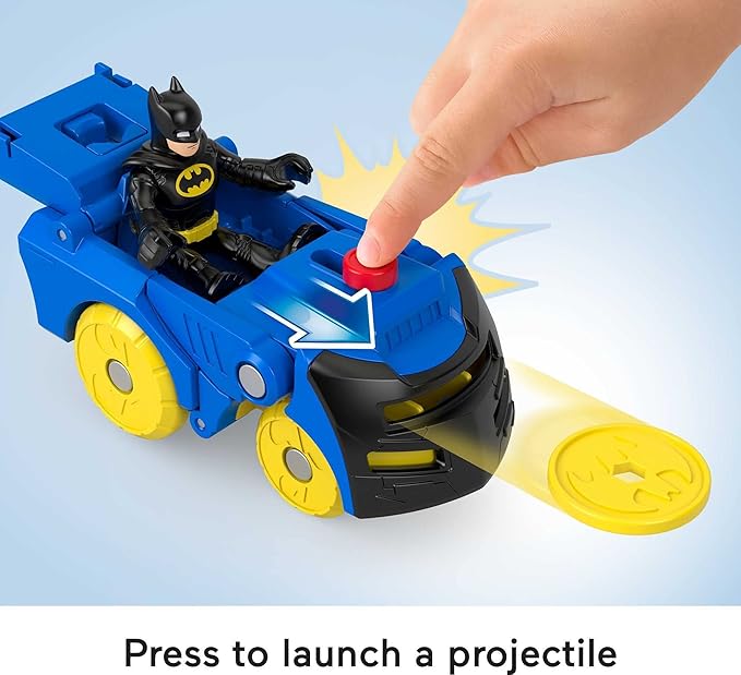 Fisher-Price Imaginext DC Super Friends Batman Toy Head Shifters Batmobile & Figure Set for Preschool Pretend Play Kids Ages 3+ Years - Figurio