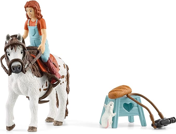 Schleich Horse Club, 9-Piece Playset, Horse Toys for Girls and Boys 5-12 years old Mia and Spotty Multi, 15cm/5.9in - Figurio