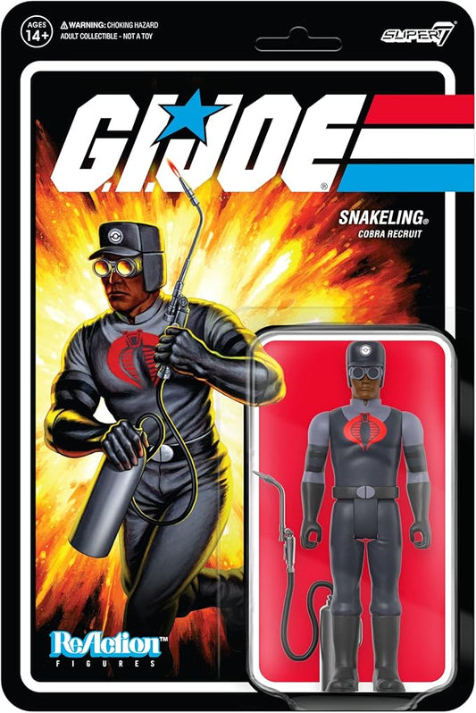 Super7 G.I. Joe Cobra Snakeling Factory Worker Clean-Shaven (Brown) 3.75 in ReAction Figure Classic Collectibles and Retro Toys - Figurio