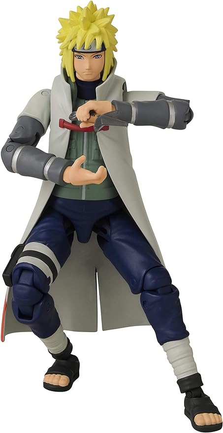 BANDAI Anime Heroes Official Naruto Shippuden Action Figure - Namikaze Minato - Poseable Action Figure with Swappable Hands and Accessories 36905, Multi-Colored - Figurio