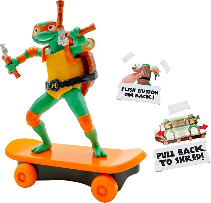 Teenage Mutant Ninja Turtles 5" Sewer Shredders Movie Edition Michelangelo Ages 3+ Shredding Action Figure - Figurio