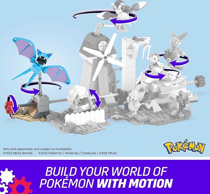 Mega Pokémon Building Toys Set, Zubat’s Midnight Flight with 61 Pieces, 1 Poseable Character, 5 Inches Tall, for Kids - Figurio