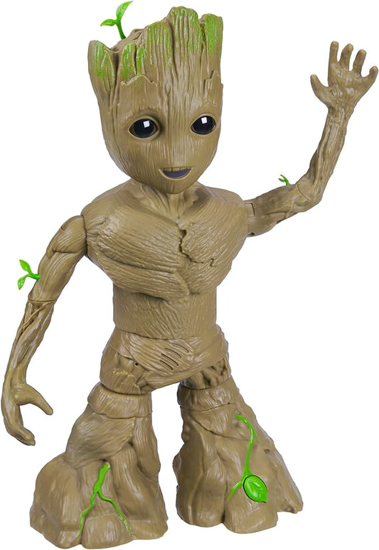 Marvel Studios I Am Groot Groove 'N Grow Groot, 13.5-Inch Interactive Action Figure, Responds to Music and Sounds, Super Hero Toys for Kids 4 and Up - Figurio