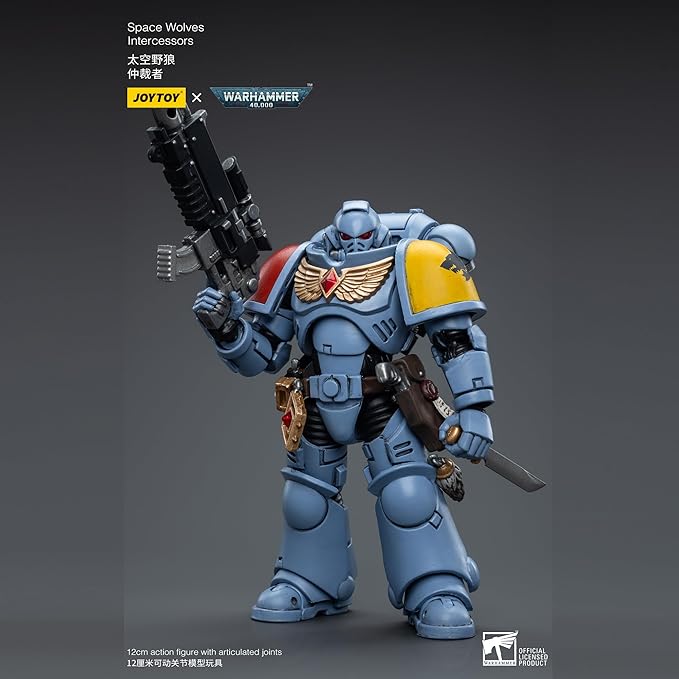 JOYTOY 1/18 Action Figure Warhammer 40,000 Space Wolves Intercessors Ver.3 4.96 Inch Movable Model Collectible Figurine - Figurio