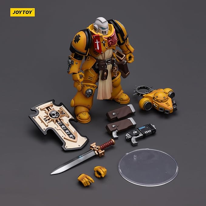 JOYTOY JT2771 40K 1/18 Action Figure Toy, Primaris Space Marines Imperial Fists Bladeguard Veteranr, 4-inch Gift for Action Figure Lovers & Collectors above - Figurio