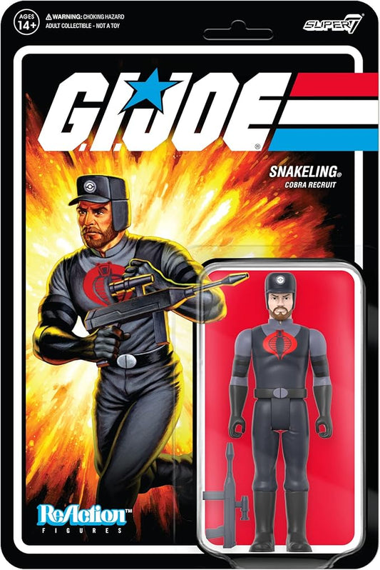 Super7 G.I. Joe Cobra Snakeling Factory Worker Beard (Pink) 3.75 in ReAction Figure - Figurio