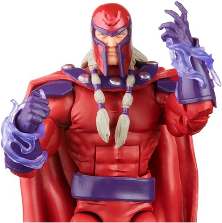 Marvel Legends Series 6-inch Scale Action Figure Toy Magneto, Premium Design, 1 Figure, and 5 Accessories , Red - Figurio