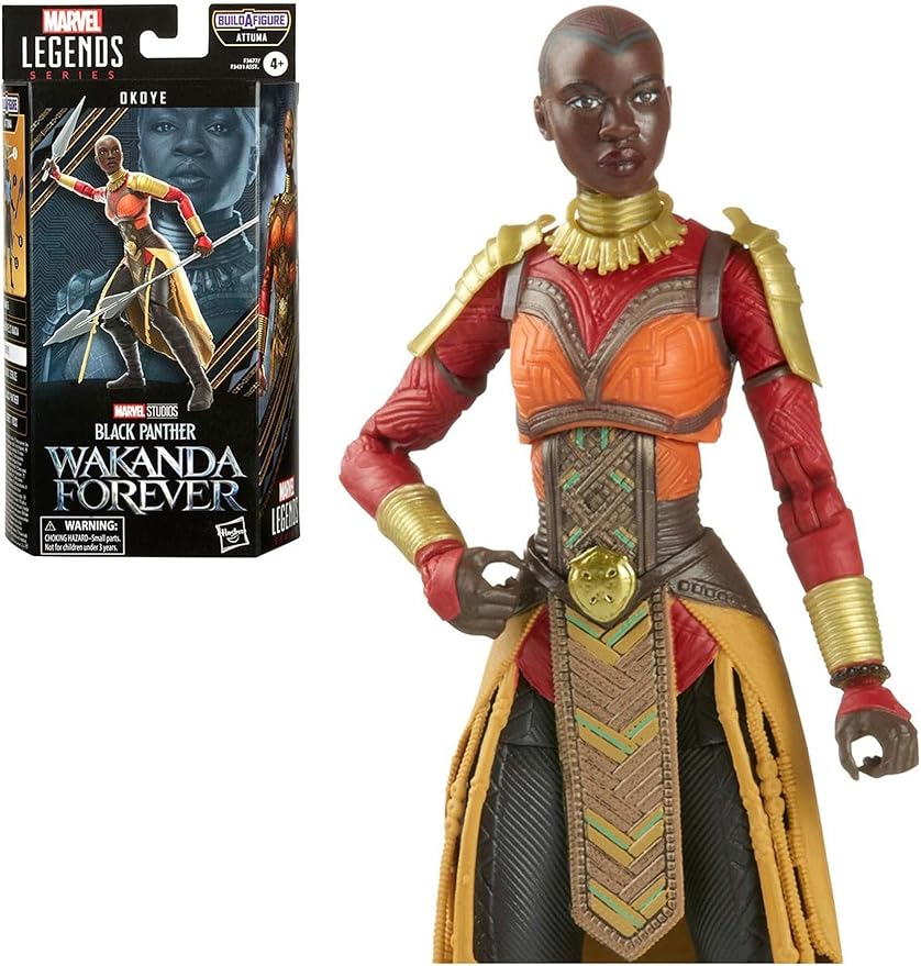 Marvel Legends Series Black Panther Wakanda Forever Okoye 6-inch MCU Action Figure Toy, 2 Accessories, 1 Build-A-Figure Part - Figurio