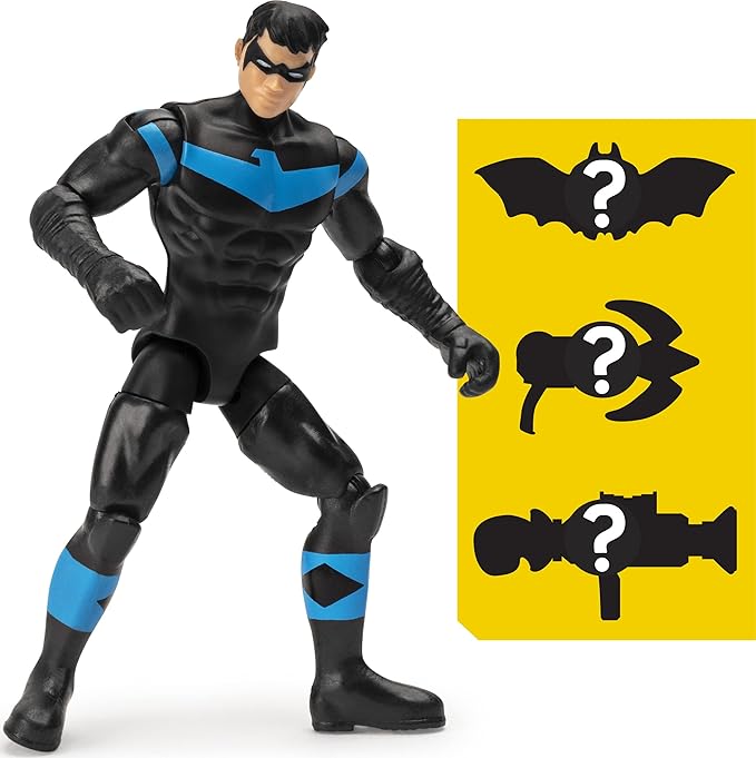 BATMAN, 4-Inch Robin and Nightwing Action Figures with 6 Mystery Accessories - Figurio