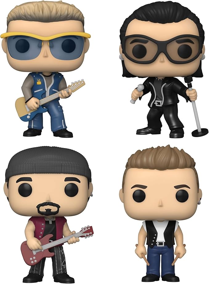 Funko Pop! Rocks: U2 ZooTV Collectors Set- Adam, Edge, Larry, and Bono - Figurio