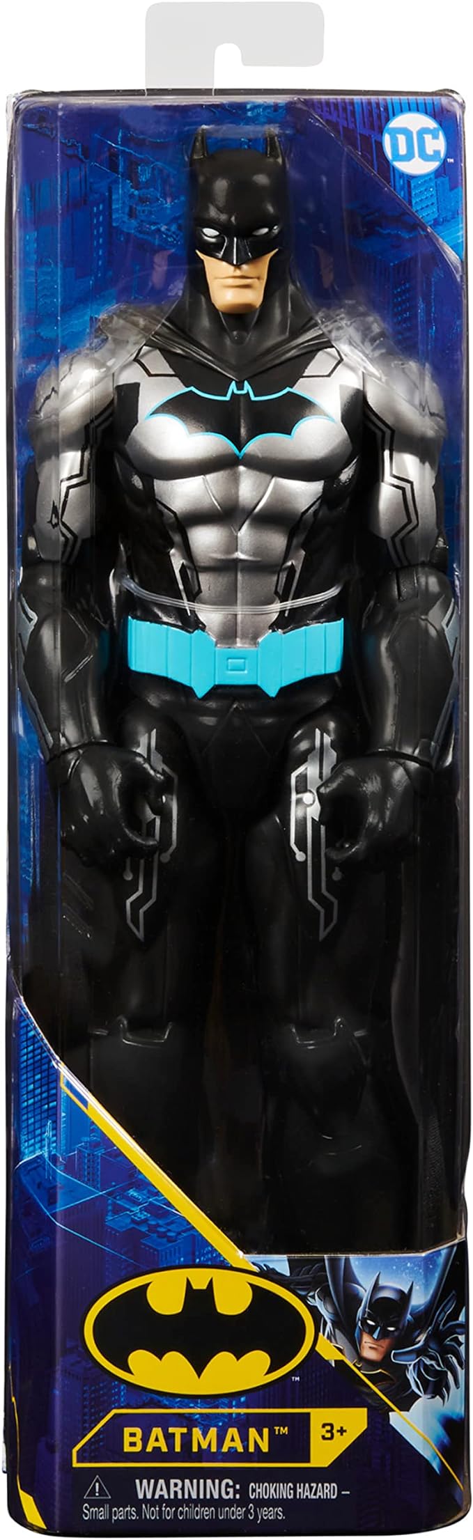 Batman 12-inch Bat-Tech Action Figure (Black/Blue Suit), Kids Toys for Boys Aged 3 and up - Figurio