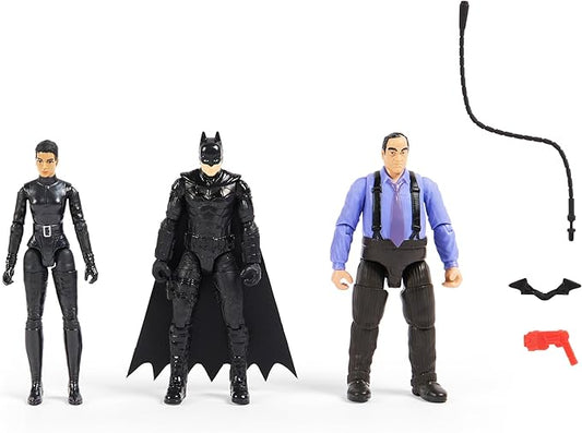 DC Comics, Batman 3-Pack with Exclusive 4” Batman, Selina Kyle, The Penguin Action Figures, 3 Accessories, Batman Movie Kids Toys (Amazon Exclusive) - Figurio