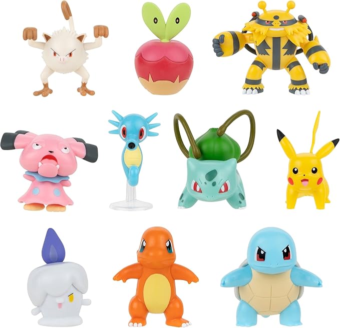 Pokémon Battle Figure 10 Pack – Nine 2-inch Battle Figures and One 4.5-inch Battle Figure - Figurio