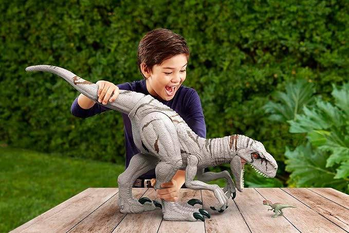 Mattel Jurassic World Super Colossal Atrociraptor Action Figure, 3-ft Long Dinosaur Toy with Eating Feature - Figurio