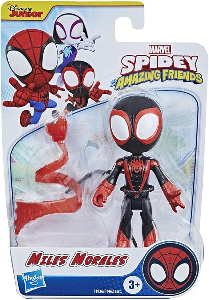 Spidey and his Amazing Friends Marvel Miles Morales Hero Figure, 4-Inch Scale Action Figure, Includes 1 Accessory, for Kids Ages 3 and Up - Figurio