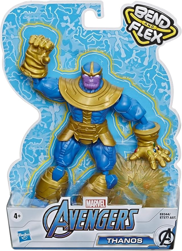 Avengers Marvel Bend and Flex Action Figure Toy, 6-Inch Flexible Thanos Figure, Includes Blast Accessory, for Kids Ages 4 and Up - Figurio