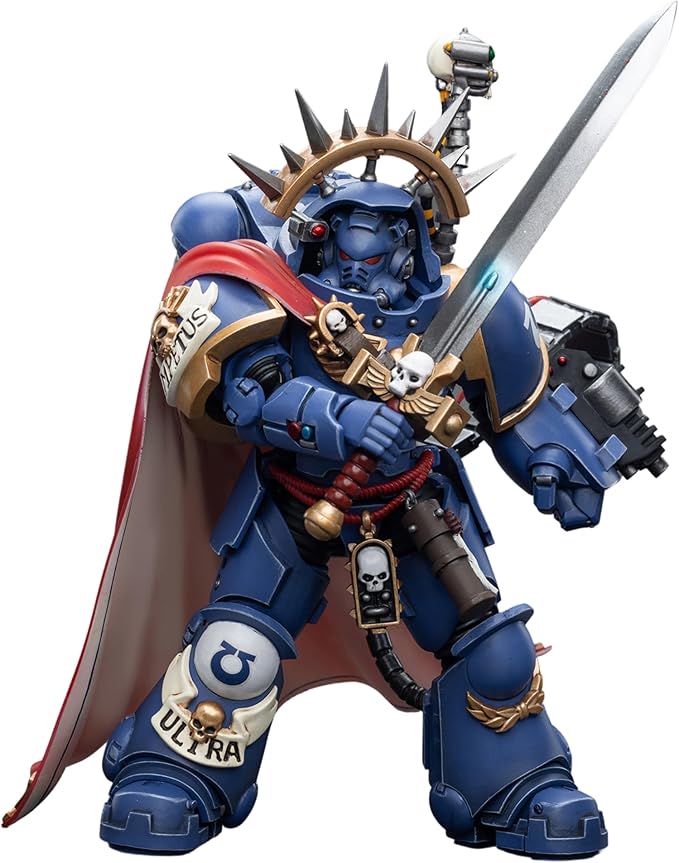 JOYTOY 1/18 Warhammer 40,000 Action Figure Ultramarines Captain in Gravis Armour Collection Model (4 inch) - Figurio