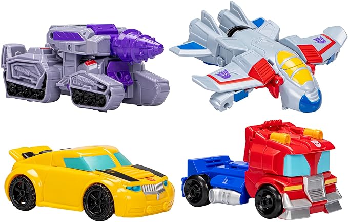 Transformers Toys Heroes vs Villains 4-Pack, Autobot and Decepticon 4.5-Inch Action Figures, Preschool Robot Toys for Kids Ages 3 and Up - Figurio