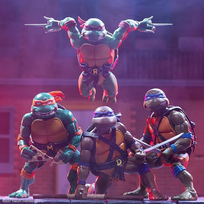 Super7 Teenage Mutant Ninja Turtles Bundle - Michelangelo, Donatello, Leonardo, and Raphael ULTIMATES! 7 in Scale Action Figure - Figurio