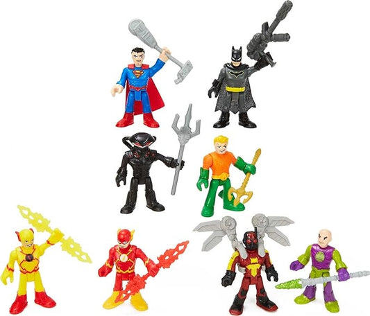 Fisher-Price Imaginext DC Super Friends Batman Toy Super-Hero Showdown Figure Set, Superman Aquaman The Flash, Preschool Kids Ages 3+ Years - Figurio