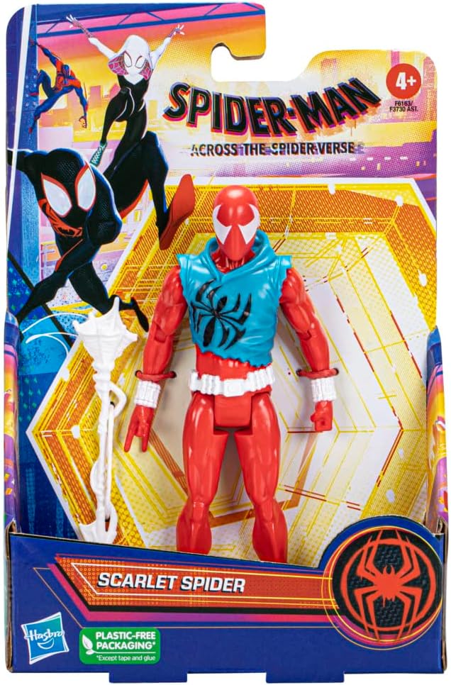 Marvel Spider-Man: Across The Spider-Verse Scarlet Spider Toy, 6-Inch-Scale Action Figure with Web Accessory, Marvel Toy for Kids Ages 4 and Up - Figurio