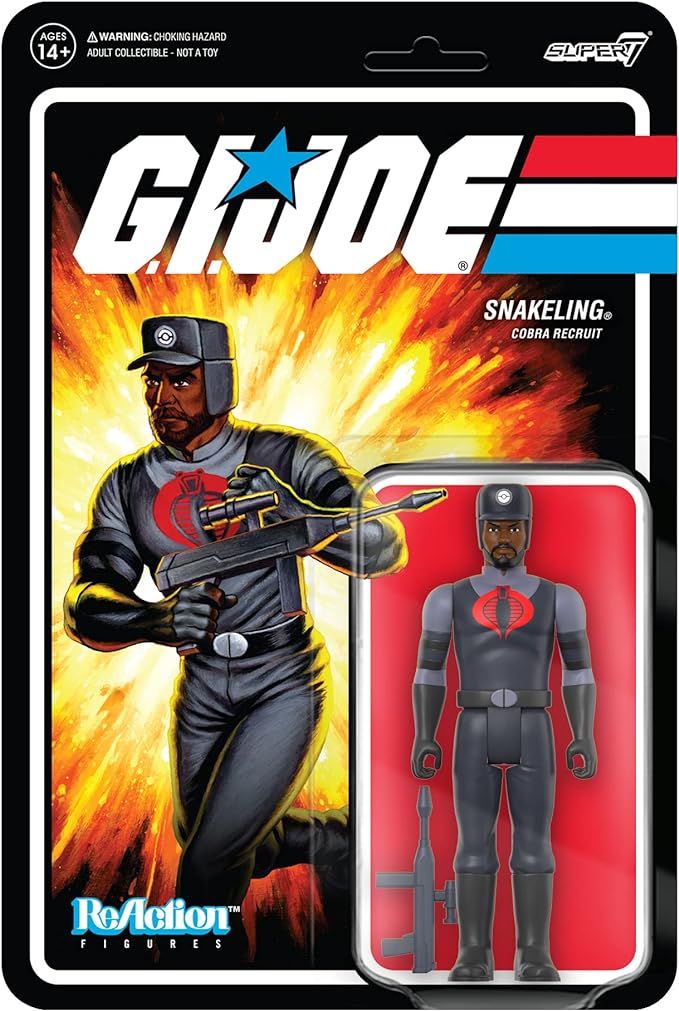 Super7 G.I. Joe Cobra Snakeling Factory Worker Beard (Brown) 3.75 in ReAction Figure - Figurio