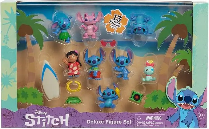 Disney’s Lilo & Stitch Deluxe Figure Set, 13-Piece Set, Officially Licensed Kids Toys for Ages 3 Up by Just Play - Figurio