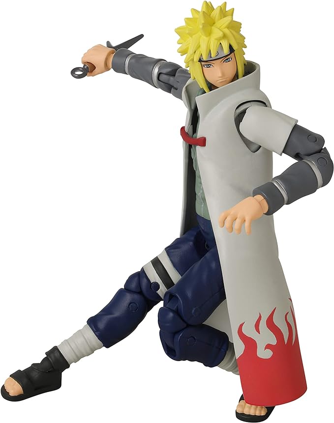 BANDAI Anime Heroes Official Naruto Shippuden Action Figure - Namikaze Minato - Poseable Action Figure with Swappable Hands and Accessories 36905, Multi-Colored - Figurio