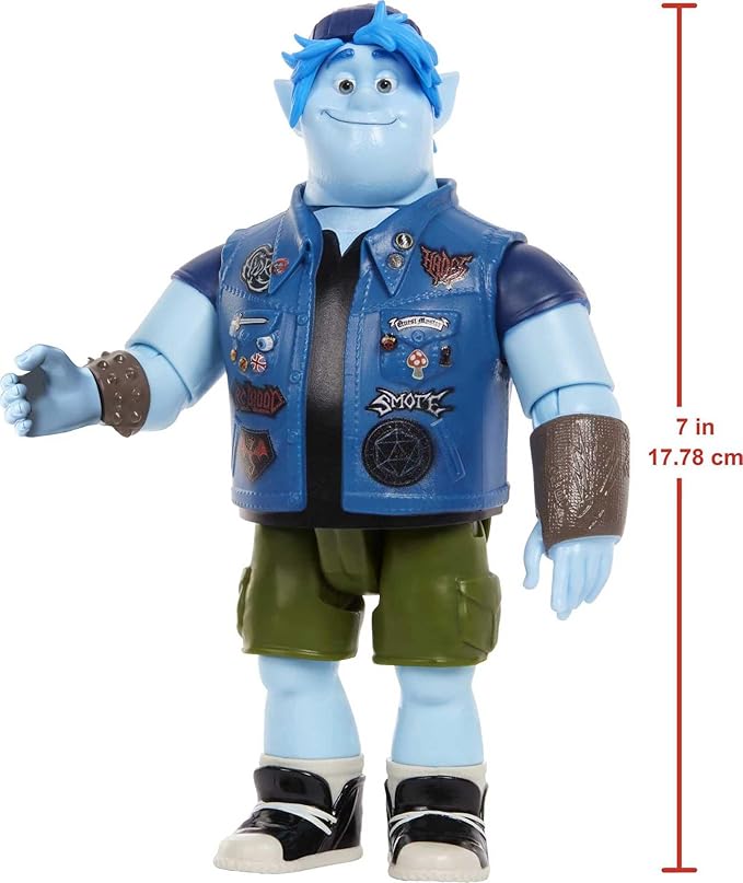 Mattel Disney and Pixar Onward Barley Lightfoot Action Figure, Posable Character in Signature Look, Collectible Toy, 7 inch - Figurio