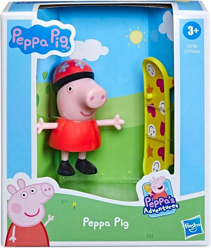 Hasbro Peppa Pig - 3" 8cm Poseable Articulated Figure & Accessory Sets - Peppa Pig Skateboard & Danny Dog - Figurio